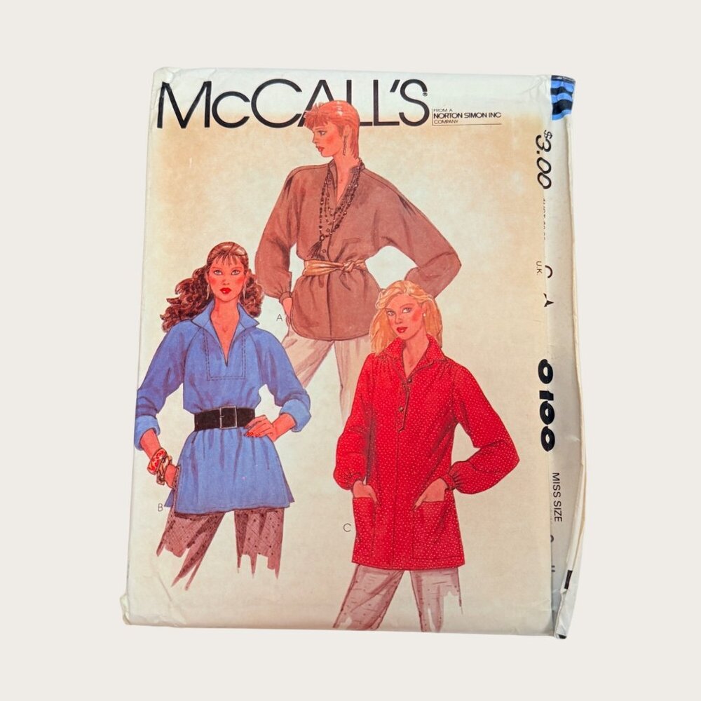 Vintage 1980s McCalls Sewing Pattern 8138 Misses Tops Size Small